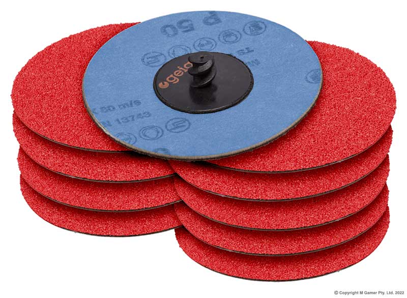 75mm Quick-Lock Ceramic Sanding Disc Pack - 80 Grit